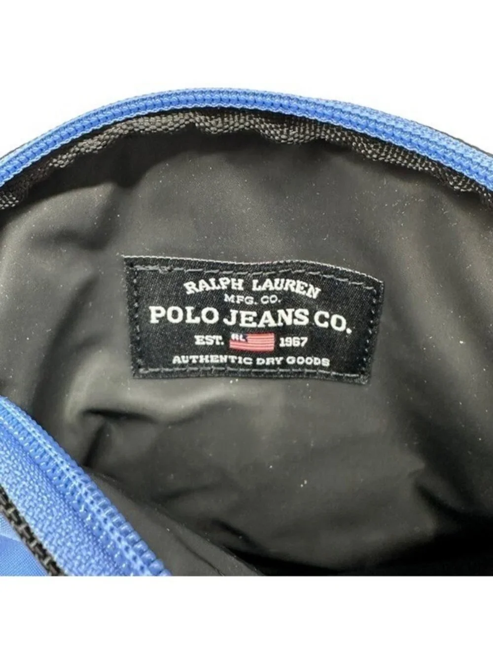 Ralph Lauren Polo Jeans Co Vintage Bag Small Accessory Travel Makeup Blue Y2K